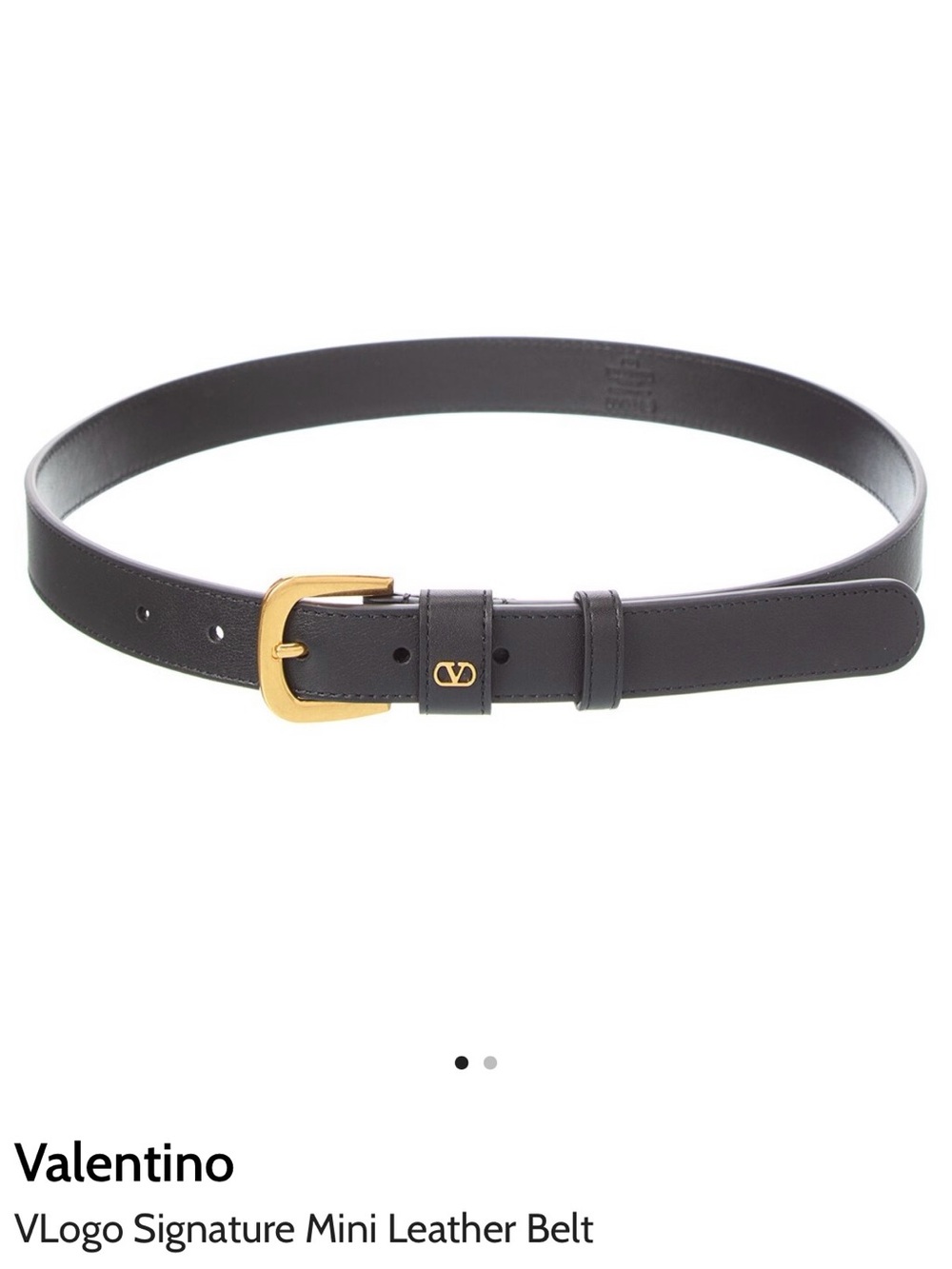 Valentino VLogo Signature Mini Leather Belt - Black size 75 brand new in box